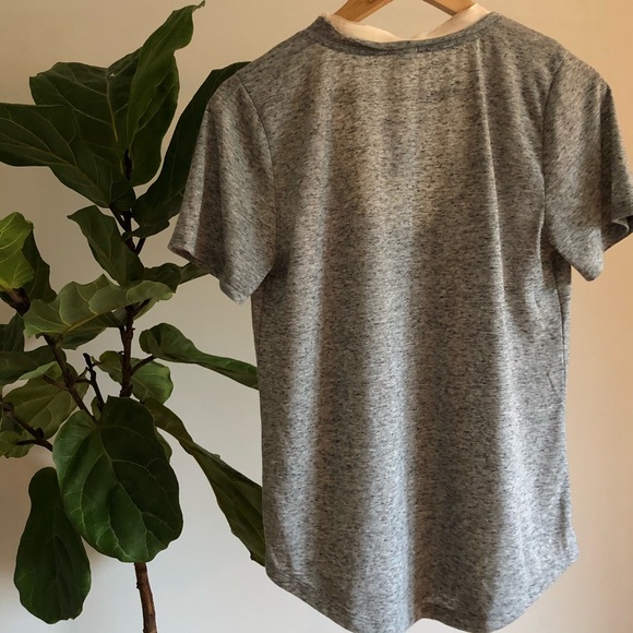 J.Crew Factory grey t-shirt with cream satin trim - Picture 5 of 6